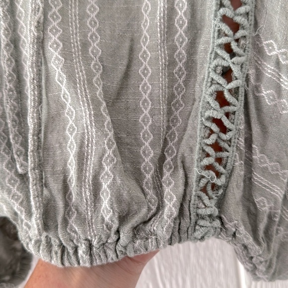 Elan Long Sleeve Crochet Top Womens Size small Boho Peasant Blouse Long Sleeve - Picture 5 of 9